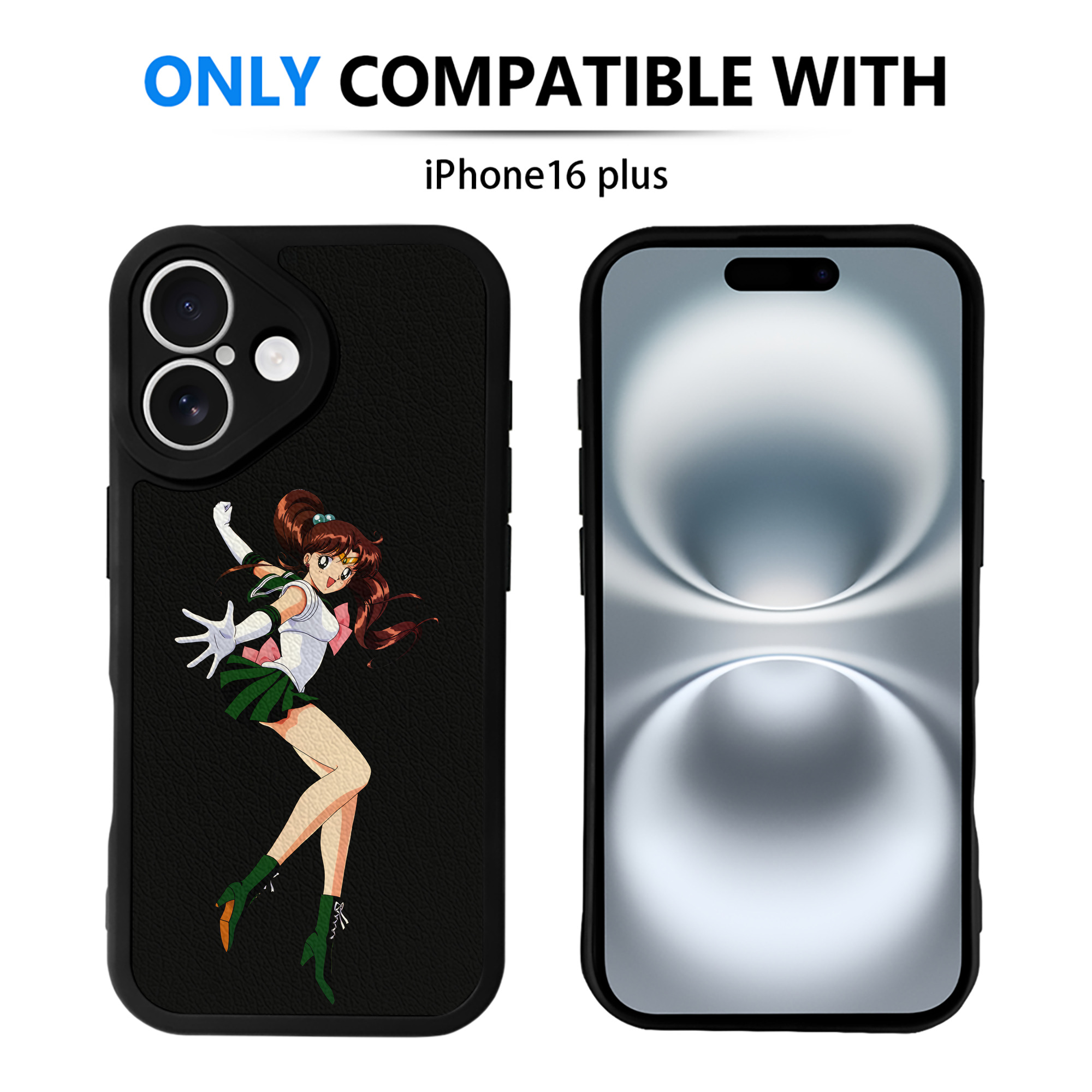 （画像用） 美少女戦士セーラームーン 木野 まこと きの まこと Sailor Moon Kino Makoto （セーラージュピター；Sailor Jupiter） 【iPhone 16シリーズ対応】シリコンスマホケース（レザー調） 材質：シリコン
